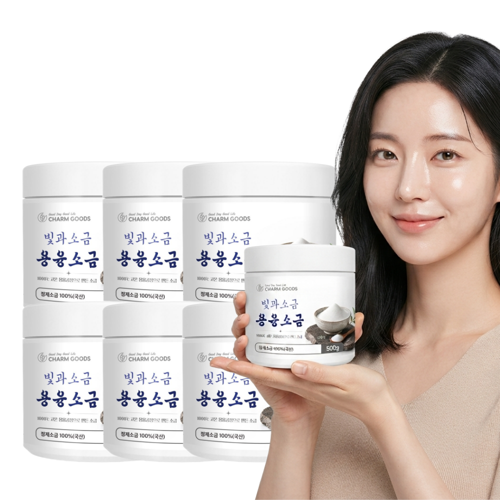 용융소금 미네랄 물에타먹는소금 500g 6통 소금물 마시기 - 상품 이미지