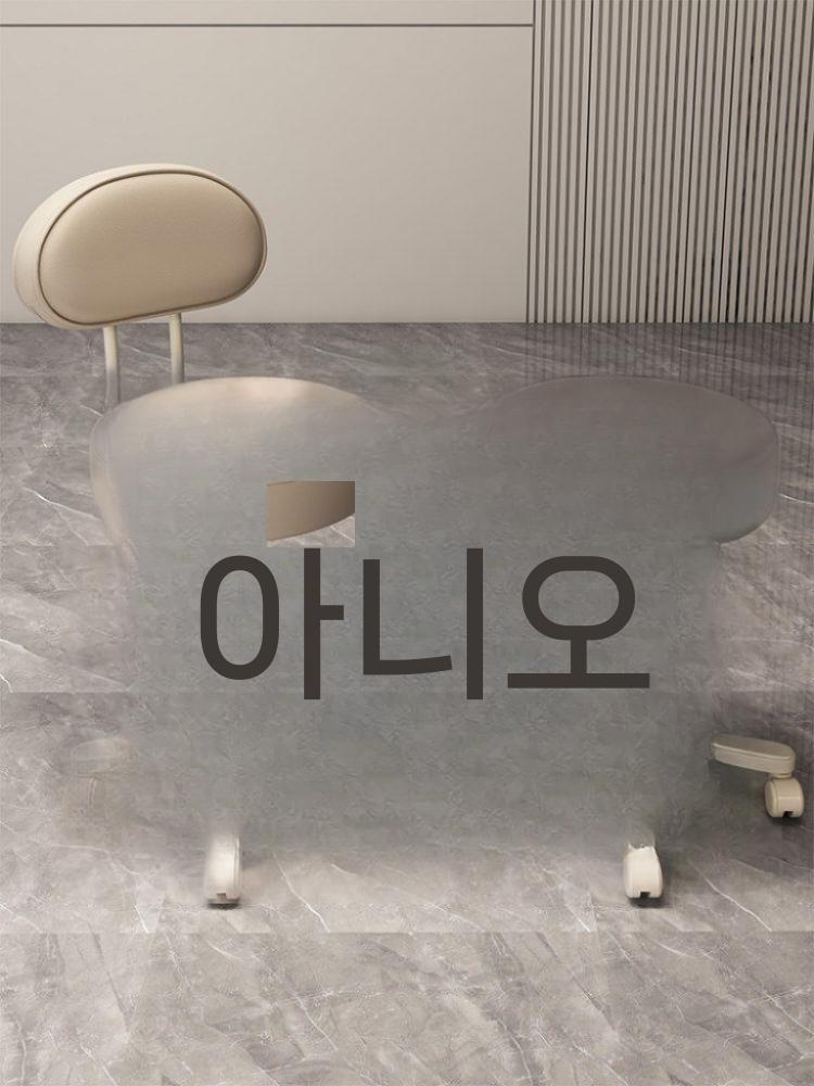 미용 의자 스툴 원형 진료 바퀴달린 병원 카운터 베이지 - 상세 이미지 4