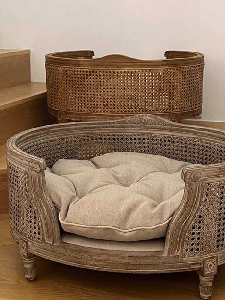 강아지침대 반려동물 소파베드 베드 애견 원목 빈티지컬러 60x45x36cm 이미지 6