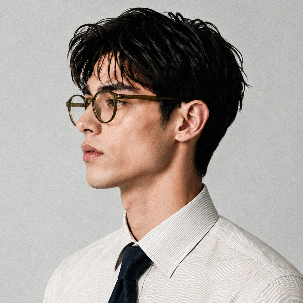 VN로웬 브라운 가벼운 블루라이트차단 뿔테 패션 안경테 - 상세 이미지 2