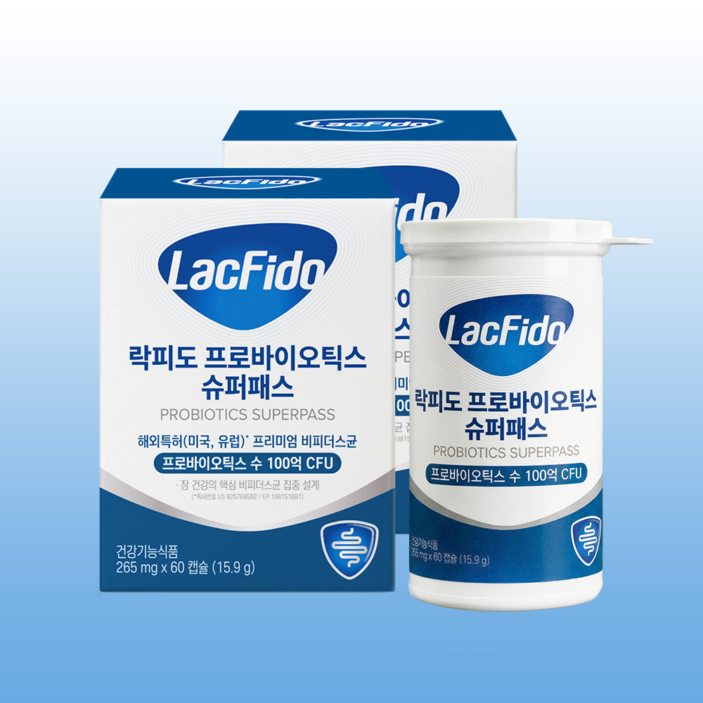 락피도 프로바이오틱스 슈퍼패스 100억 유산균 60캡슐, 2개 - 상품 이미지