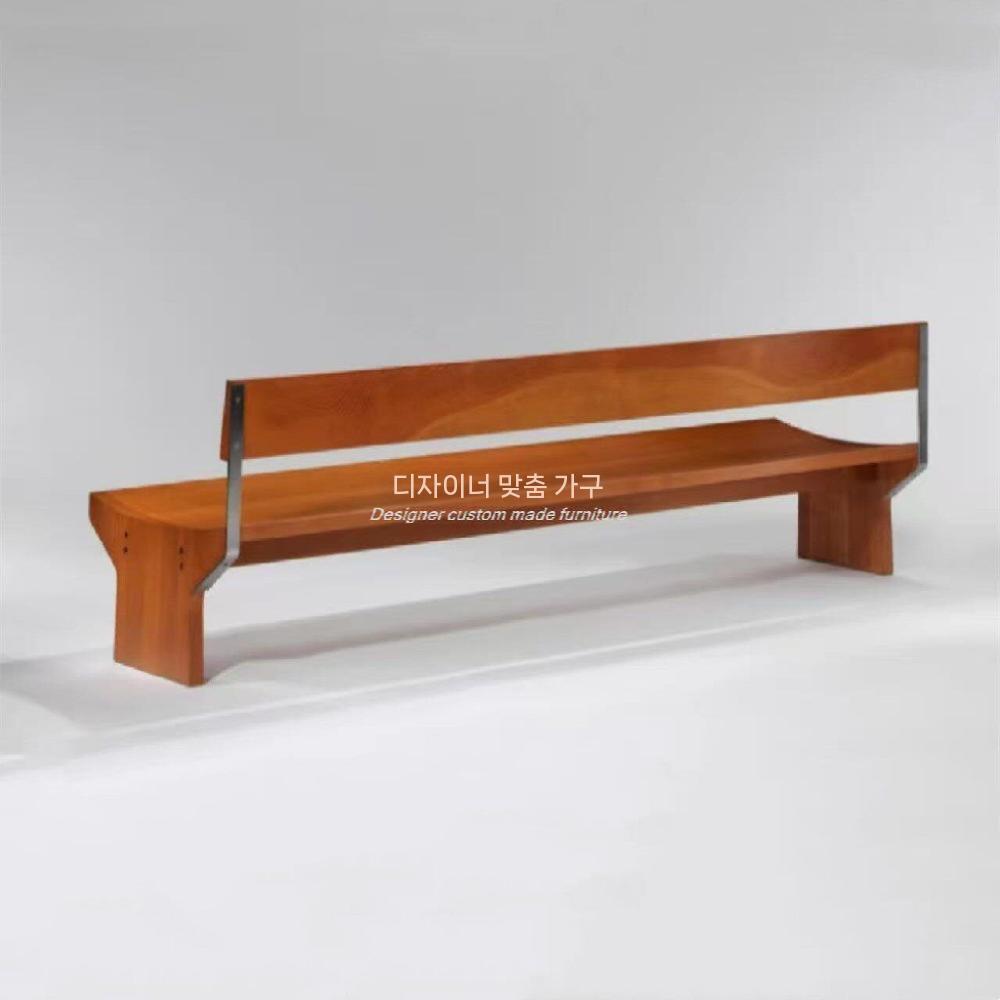 교회의자 긴의자 벤치 예배당 의자 대형 메인 등받이 원목 160x50x68cm - 상세 이미지 3