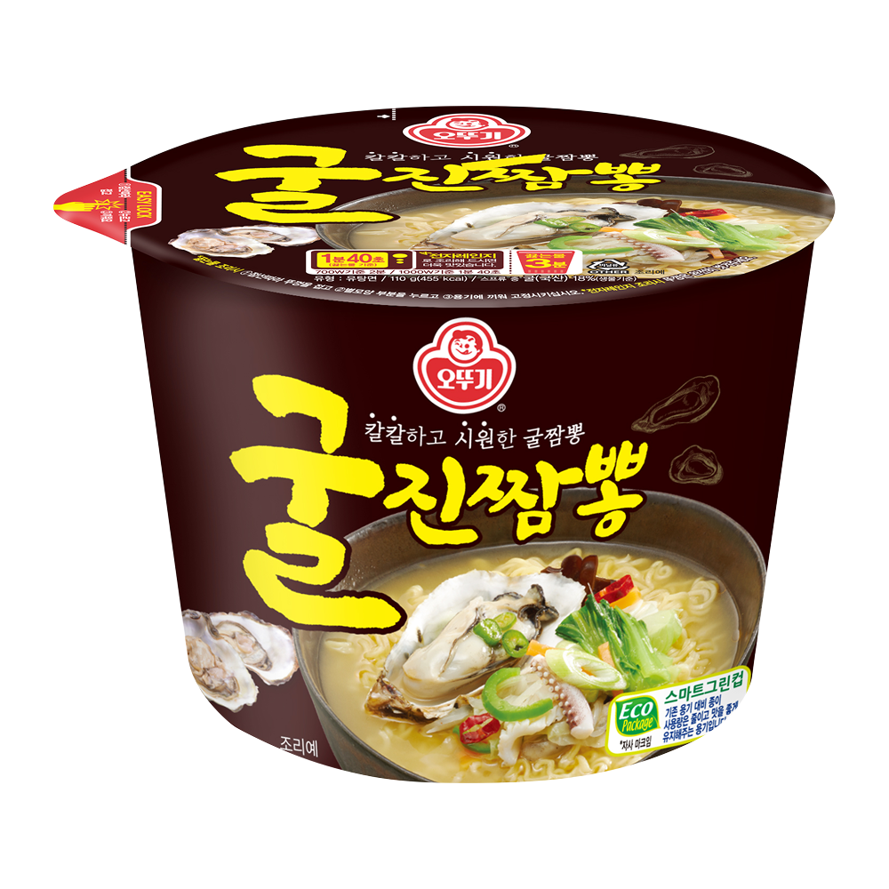 큰컵라면 추천 오뚜기 굴진짬뽕 110g 가성비 좋은 짬뽕라면 후기