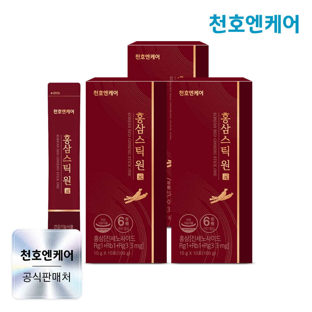 천호엔케어 강원도 6년근 홍삼진액 면역력 홍삼스틱 원 10포, 3개 - 상품 이미지
