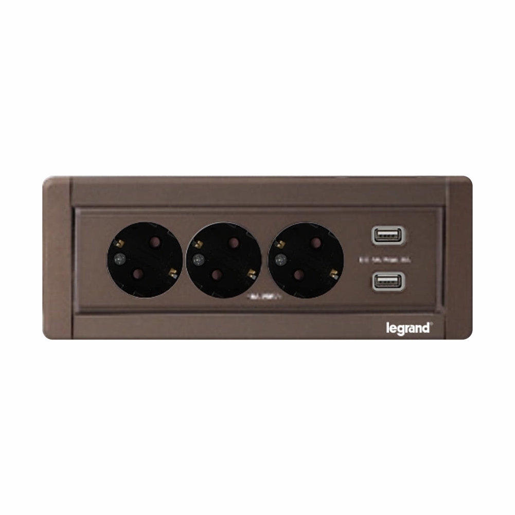 르그랑 빌트인콘센트 사무실 가구 식탁 주방 싱크대 상판 매립 3구 콘센트 USB 소프트알루 - 상세 이미지 4