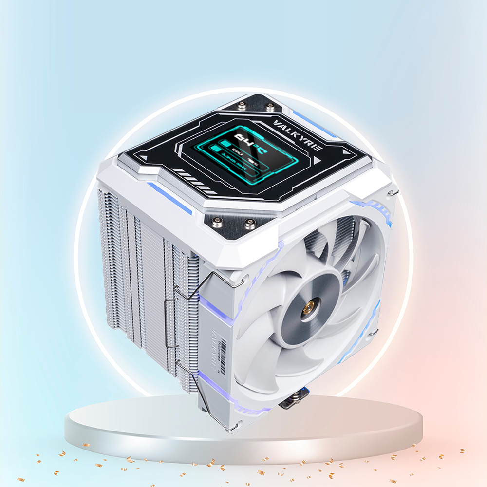 발키리 R125-L LCD ARGB 싱글타워 공랭 CPU 쿨러 화이트 - 상품 이미지