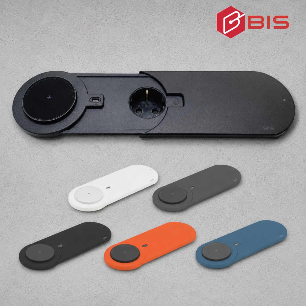 BIS 빌트인콘센트 BIS-101EW 1구 USB 고속 무선충전 사무실 가구 식탁 책상매립 - 상품 이미지