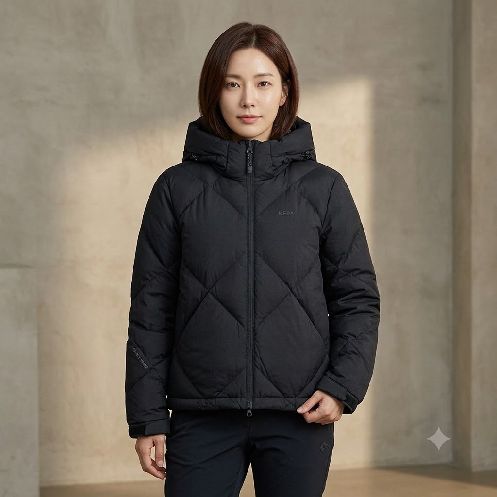 네파 여성 겨울 아웃도어룩 패커블 에어 써밋 구스다운 패딩점퍼 - 상품 이미지