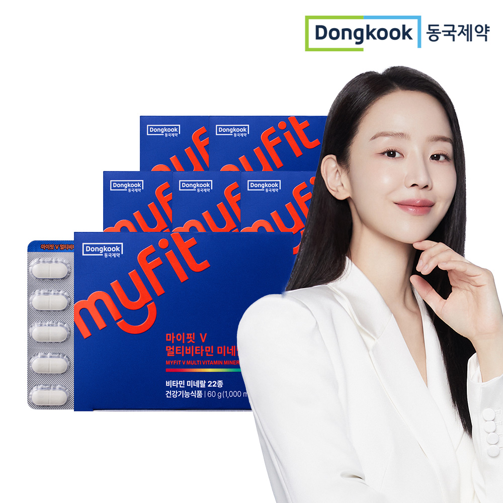 [12개월] 동국제약 마이핏V 올인원 종합 멀티 비타민 미네랄 포맨 포우먼 영양제 60정, 6개 - 상품 이미지