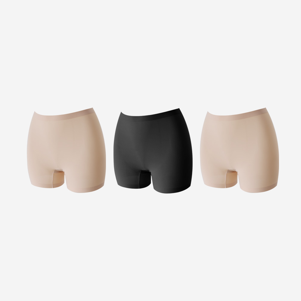 네이버 3PACK 크라시앙 연두부팬티 심리스 여자 사각 드로즈 무봉제 노라인 네모팬티