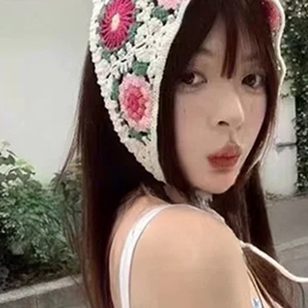 데일리스타일패션아이템손뜨개두건 내추럴감성스타일링 캐주얼룩데일리패션헤어두건 - 상세 이미지 3