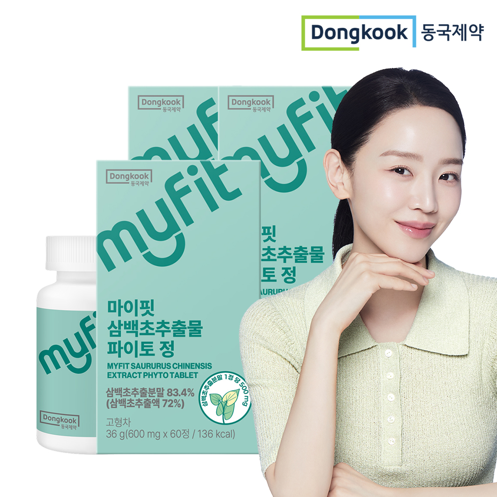 동국제약 마이핏 국내산 삼백초추출물 100% 파이토 정 60정, 3개 - 상품 이미지