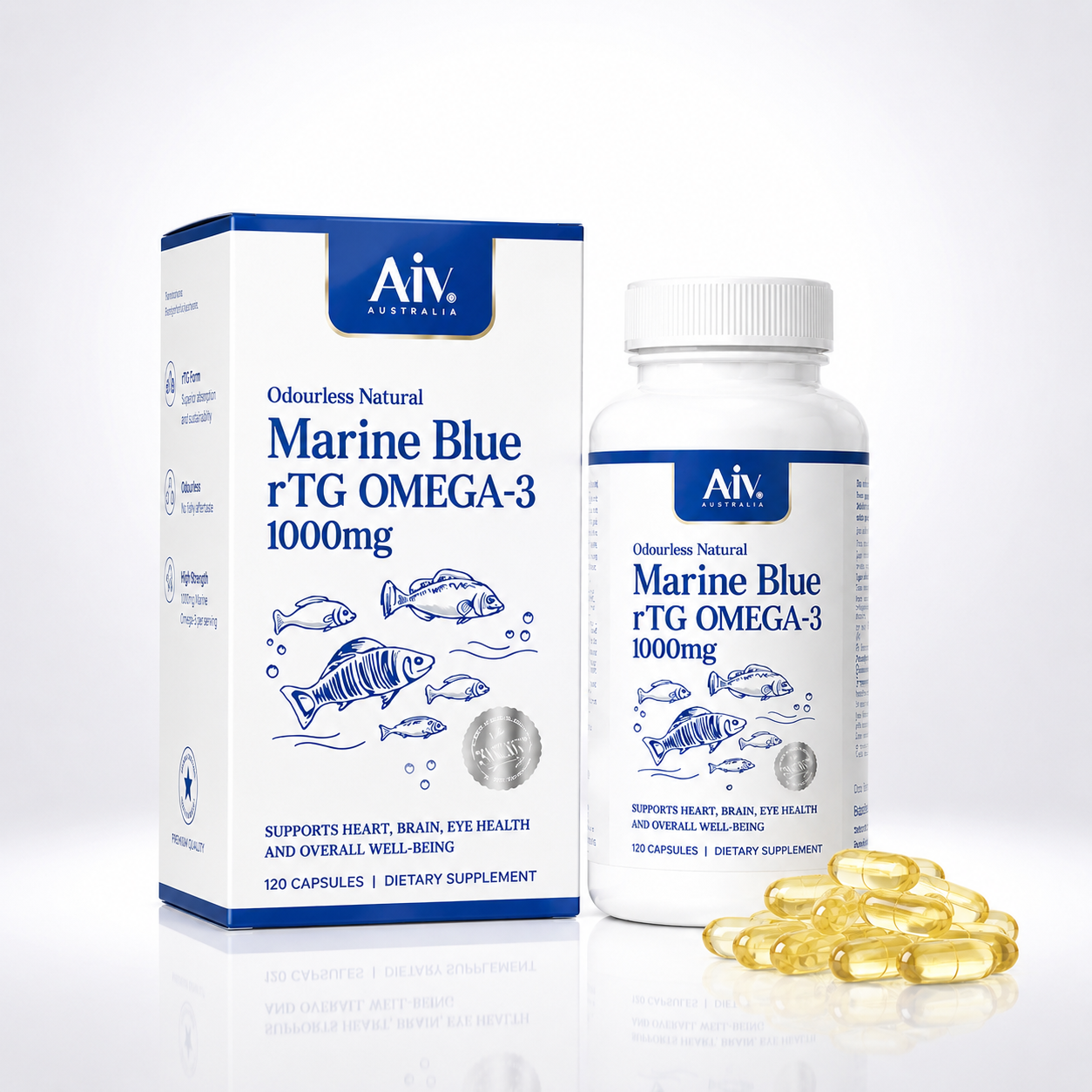 아빕 마린블루 알티지 오메가3 rTG Omega-3 1000ml 120캡슐 4개월 - 상세 이미지 2