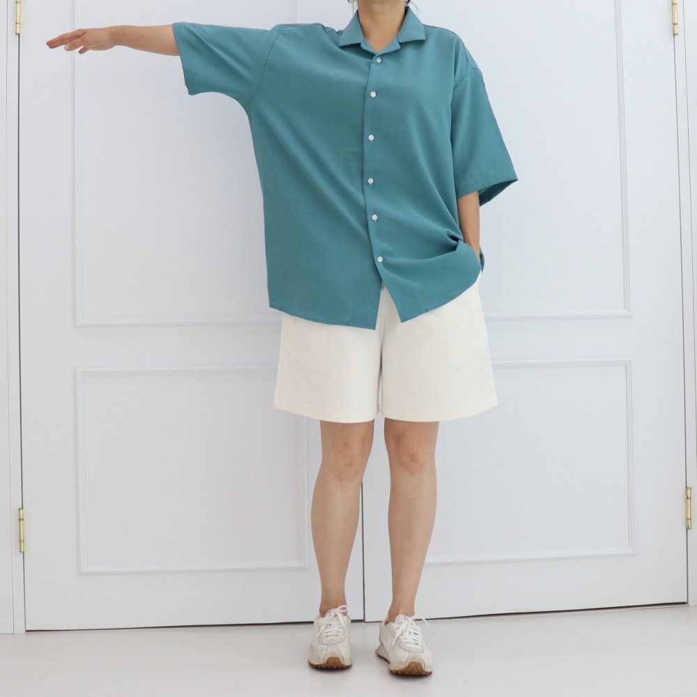 빅사이즈 오픈 칼라 반팔 셔츠 박스 오버핏 무지 데일리 여름 남방 77 88 99 NB-11 이미지 6