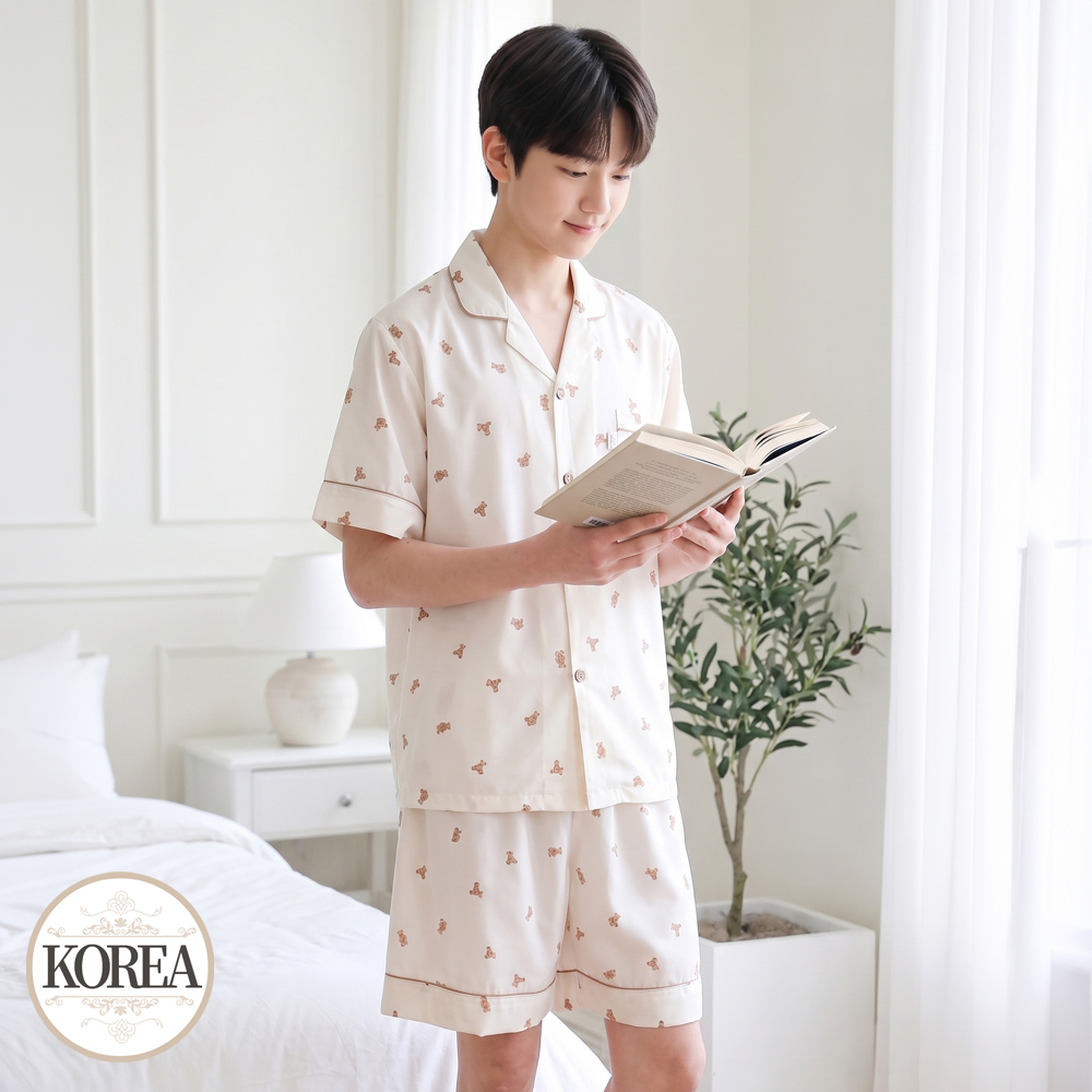 모달 청소년 고학년 학생 잠옷 파자마 남아 주니어 세트 실내복 26S473 크림베어J - 상품 이미지