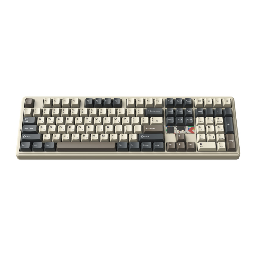 AULA F108Pro V2 유무선 8K 독거미 기계식 키보드 국내 정품 샌드 베이지, 저소음 바다축 사진 1