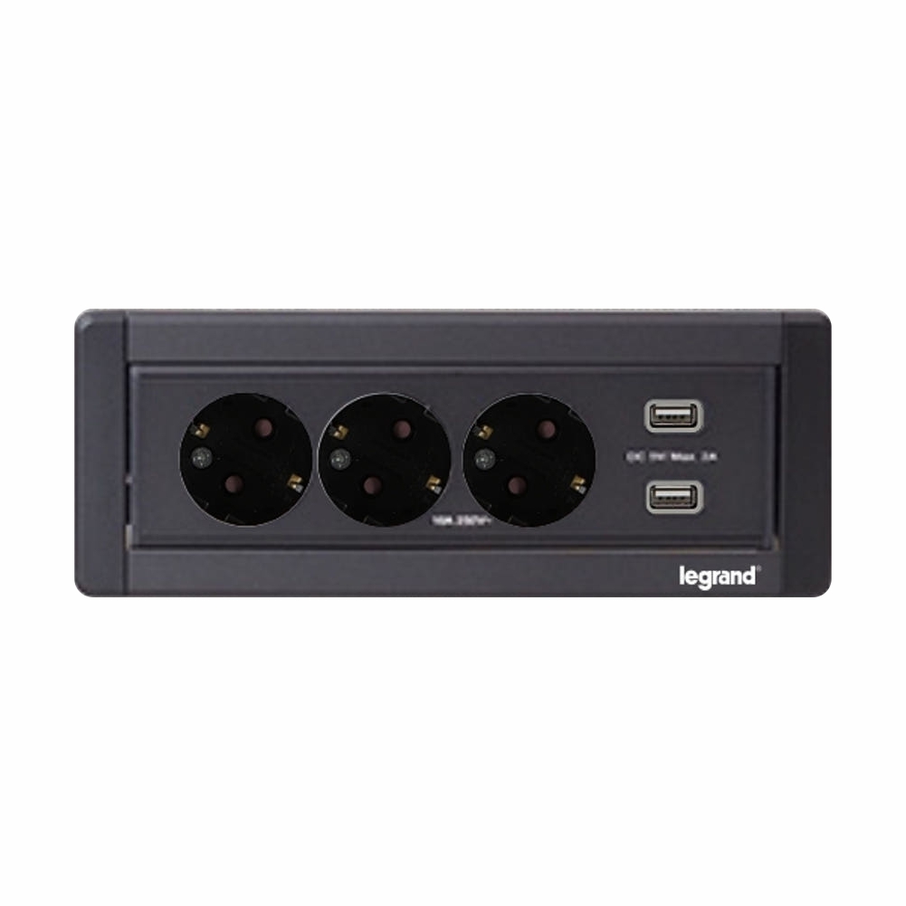 르그랑 빌트인콘센트 사무실 가구 식탁 주방 싱크대 상판 매립 3구 콘센트 USB 소프트알루 - 상세 이미지 5
