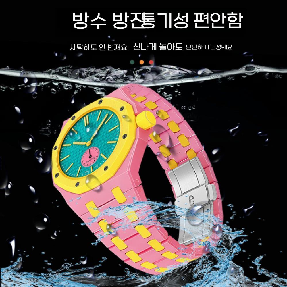 AP 러기드 스와치 오데마 피게 호환 로얄팝 케이스 일체형 스트랩 세라믹 밴드 - 상세 이미지 3