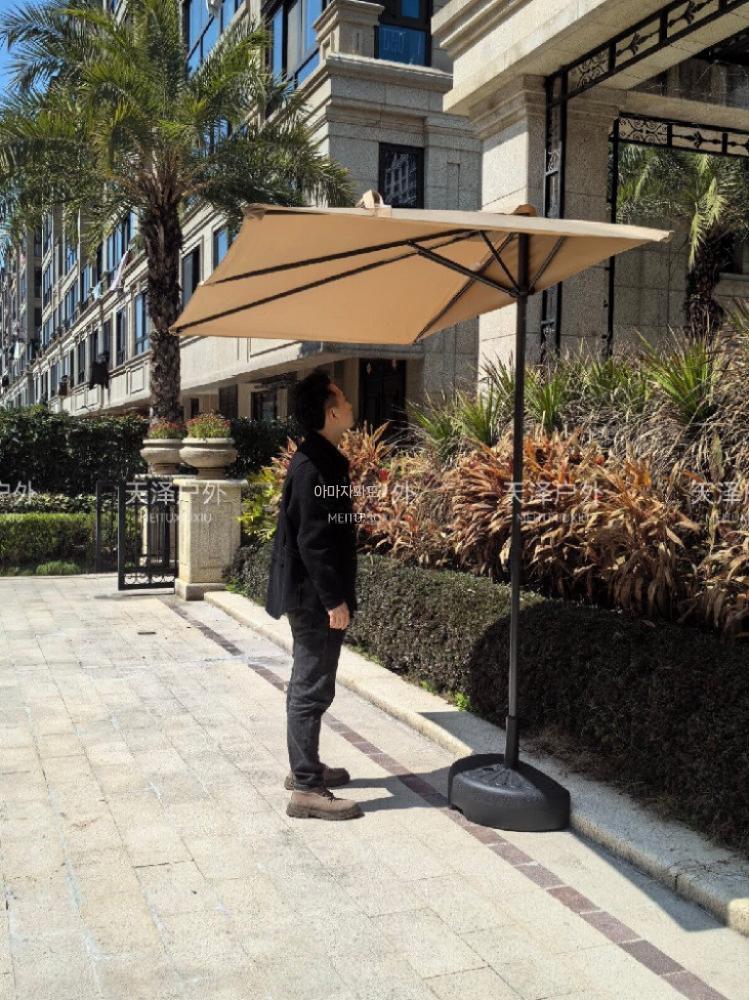 하프파라솔 어닝 그늘막 반쪽 벽면 사각 소형 테라스 야외 화이트 245x125cm - 상세 이미지 2