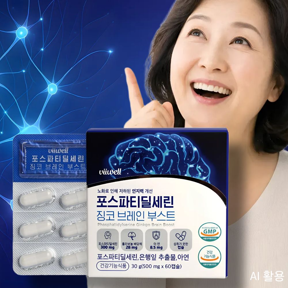 포스파티딜세린 효능 영양제 뇌 기억력 인지력 포스파디딜세린 - 상품 이미지