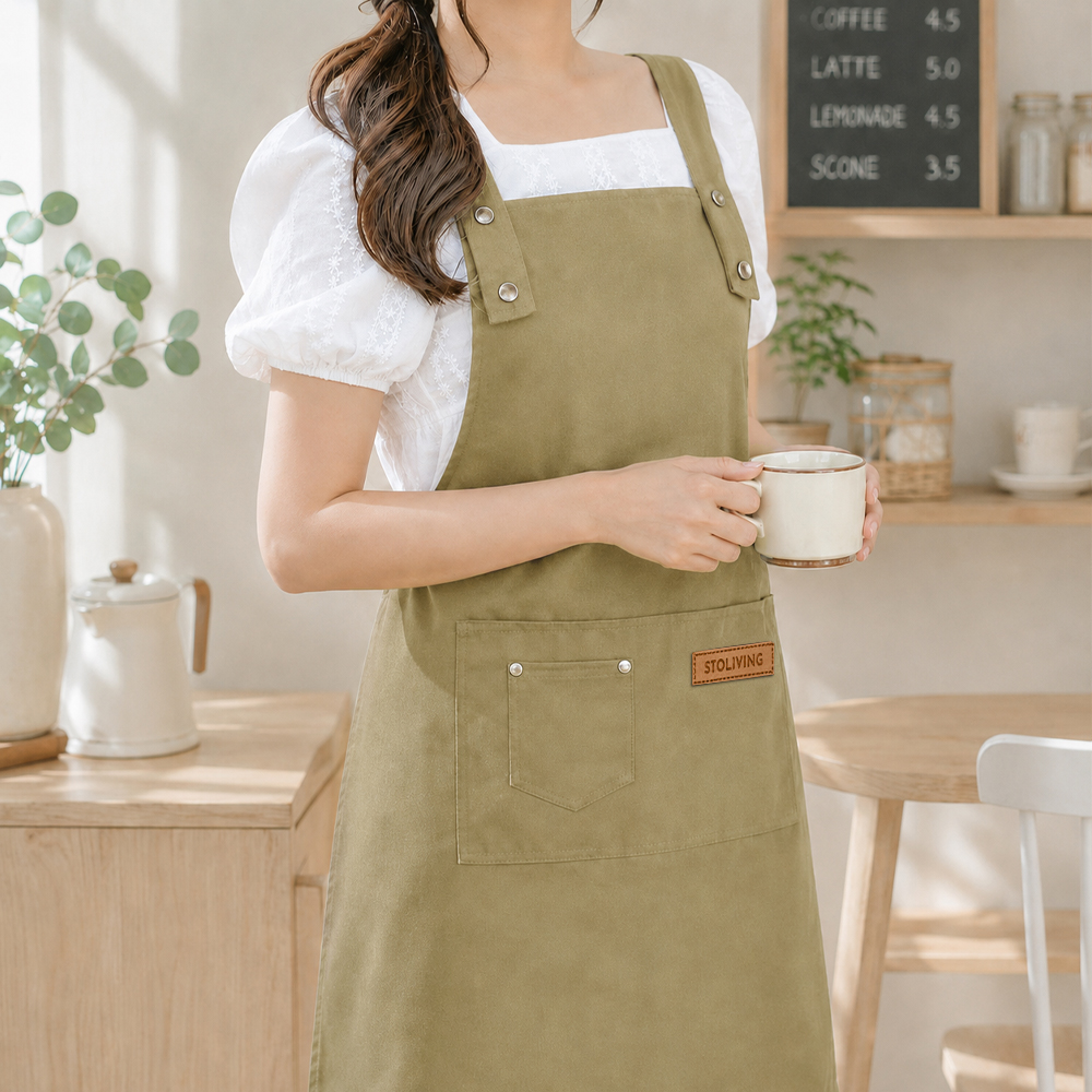스토리빙 카페 앞치마 업소용 H형 방수 샌드베이지, 공용