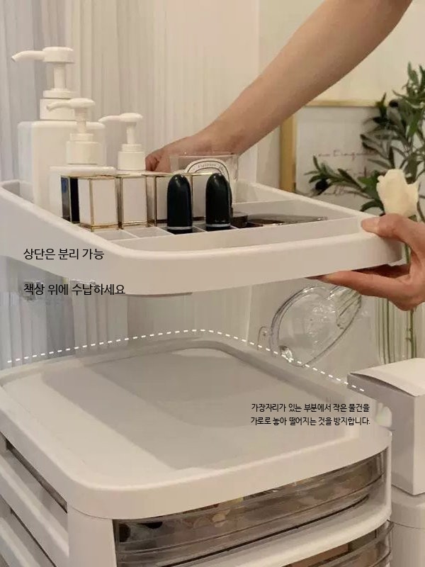 바퀴 정리 진열장 바퀴달린 트레이 웨건 수납장 - 상세 이미지 4