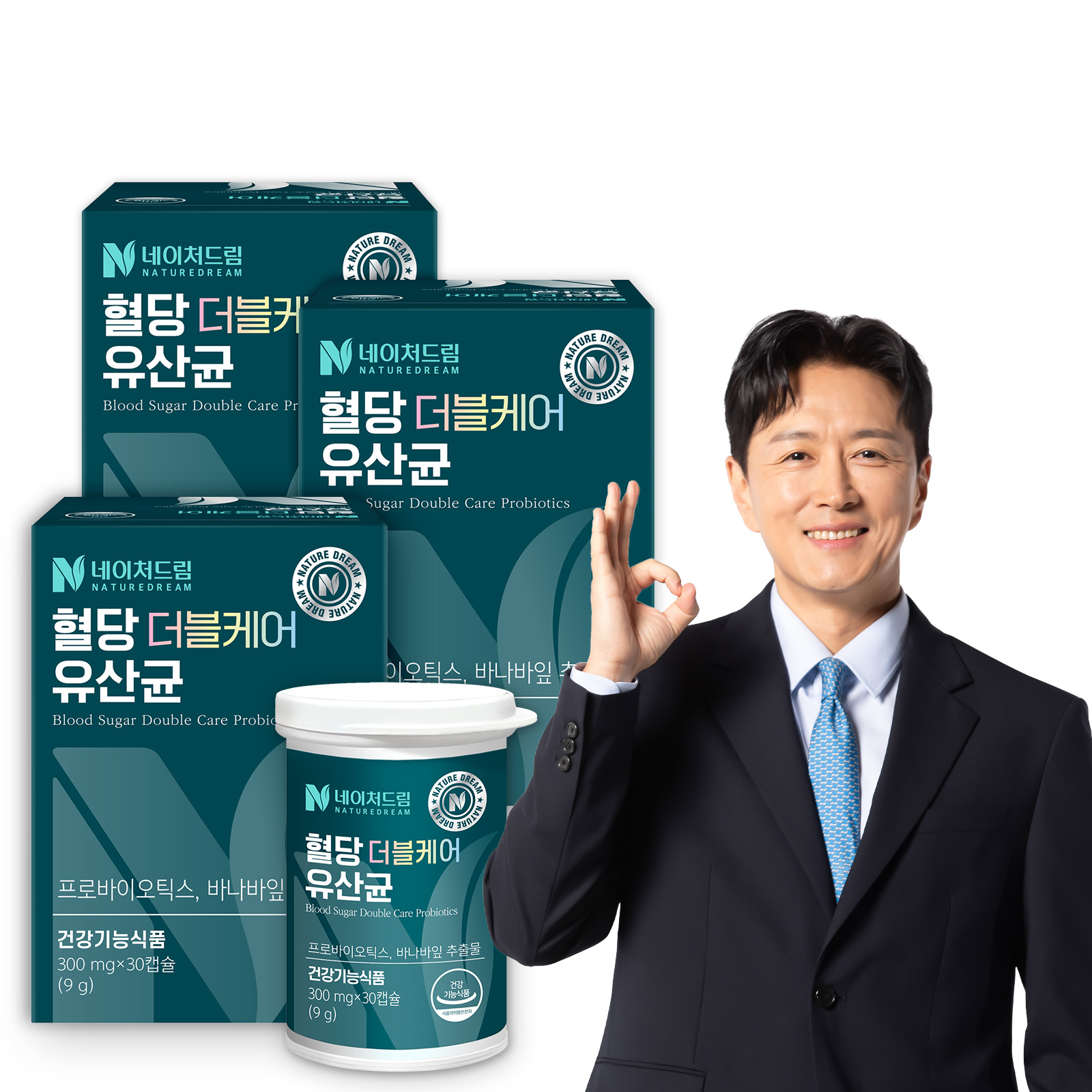 네이처드림 혈당 더블케어 유산균 300mgx30캡슐 3박스/40억보장 프로바이오틱스 - 상품 이미지