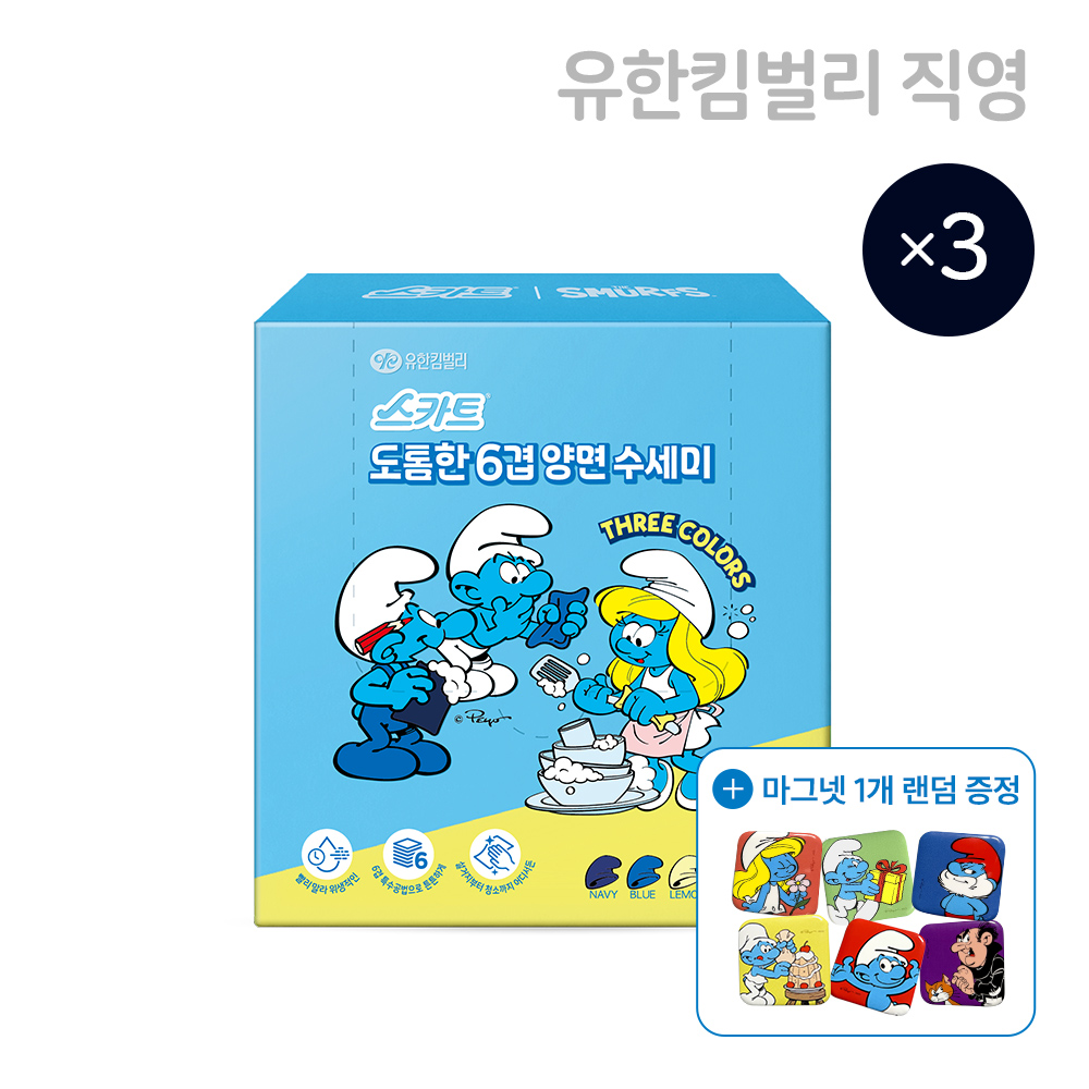 스카트 도톰한 6겹 양면 수세미 27매, 3개 - 상품 이미지