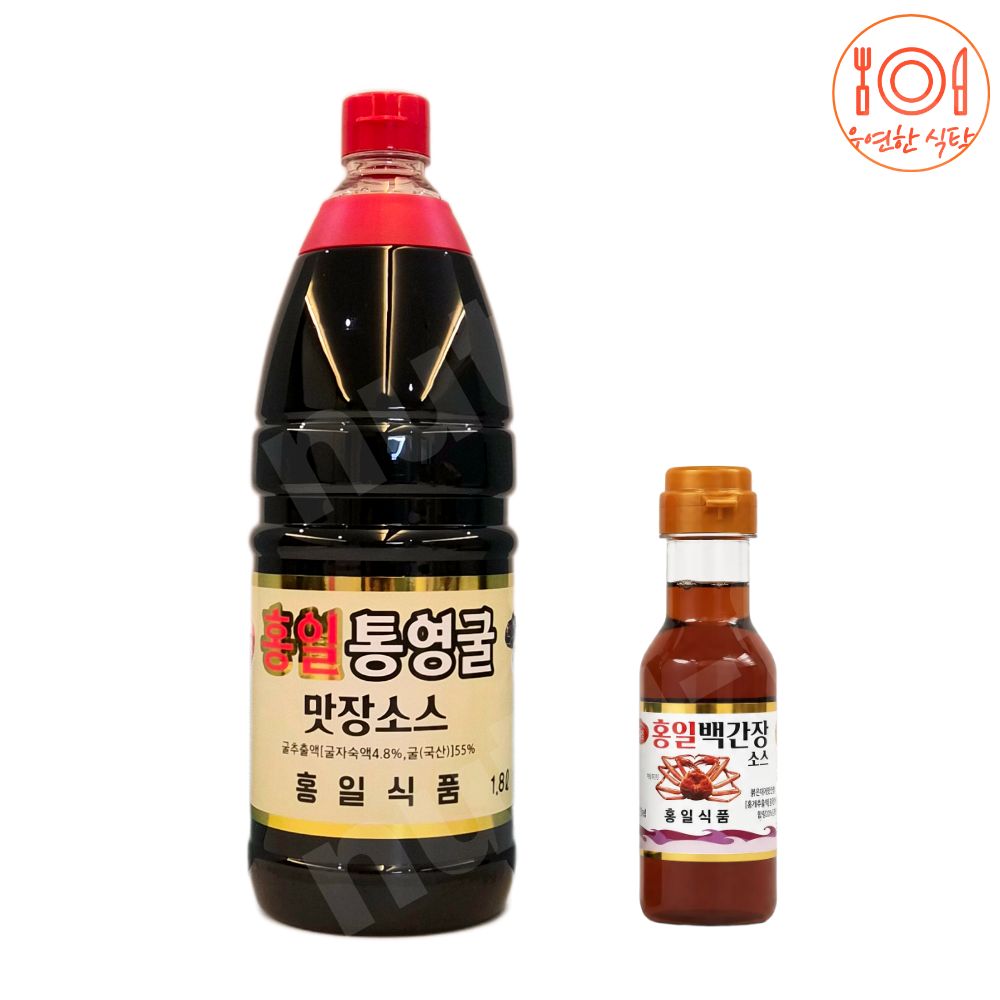 홍일 통영굴맛장 간장 만능 소스 1.8리터 + 백간장 200ml 편스토랑 손태진 - 상품 이미지