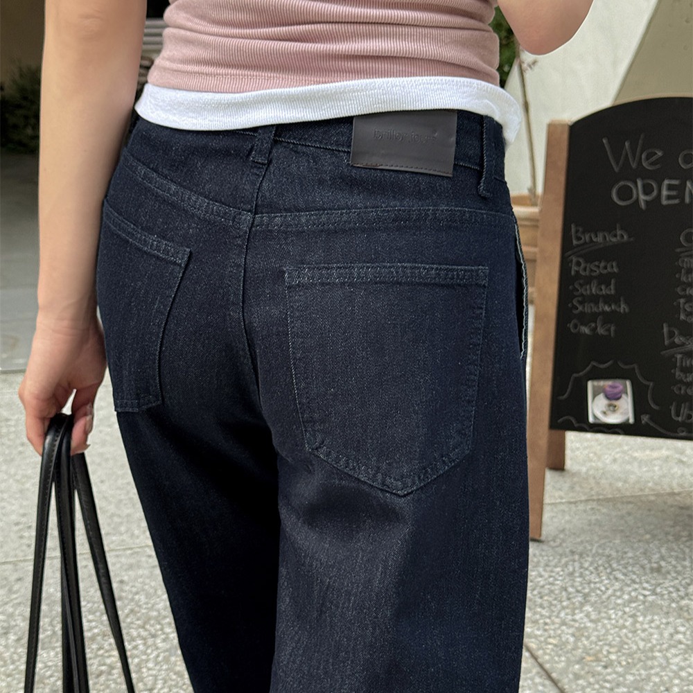 논페이드 원 핀턱 딥블루 데님 와이드 팬츠 이미지 8