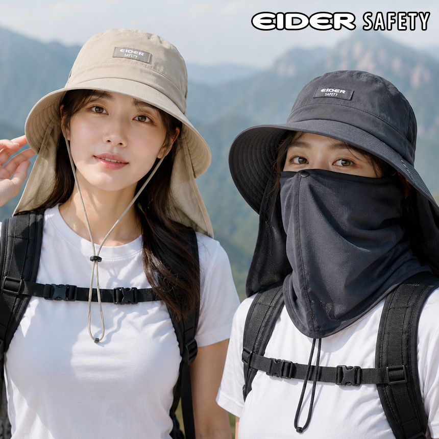 아이더 세이프티 여자 등산용모자 엄마 중년여성 여름용 햇빛가리개모자 차양막 정글모 등산모 - 상품 이미지