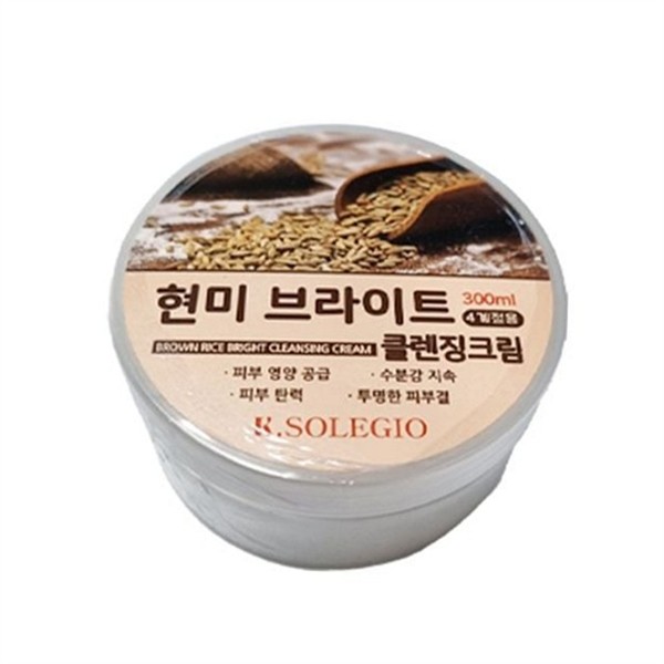촉촉한 현미 클렌징 크림 300ml 저자극 쌀겨 클렌징 크림 메이크업 - 상품 이미지