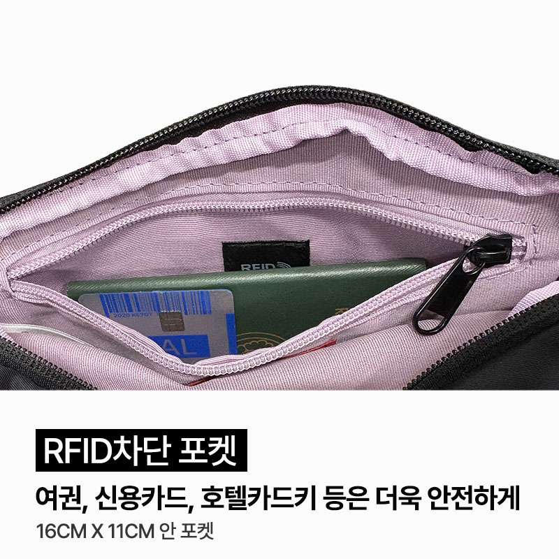 수납천재 여행용 크로스백 보부상 RFID차단 도난방지가방 핸드폰 가벼운 슬링백 해외 미니 - 상세 이미지 2
