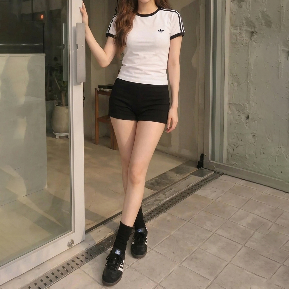 [당일출고] 아디다스 여자 반팔 티셔츠 삼선 오리지널 스트라이프 - 상세 이미지 3