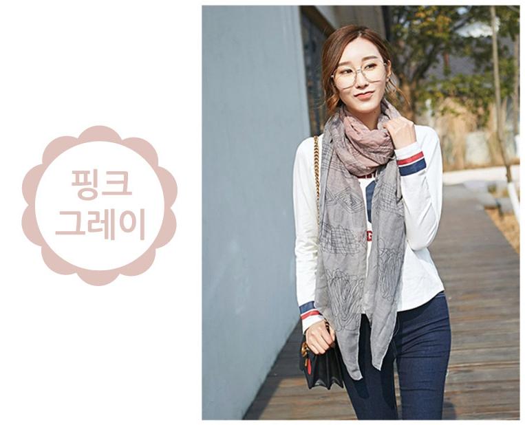 겨울목스카프 가을 하늘색목도리 봄가을 이미지 8