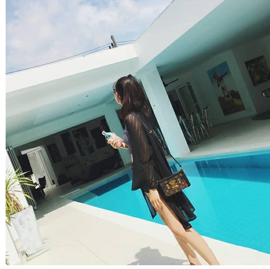 수영 가디건 쉬폰 수영 로브 여성 비치 룩 가디건 이미지 8