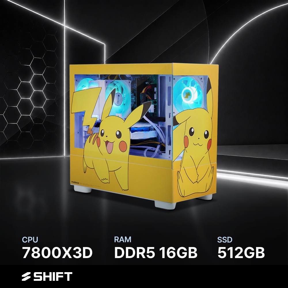 주연테크 시프트 AMD 라이젠7 7800X3D 반본체 DDR5 16G NVMe 512G 게이밍 컴퓨터 PKPv78XHFV-16G512G 포켓몬스터 - 상품 이미지