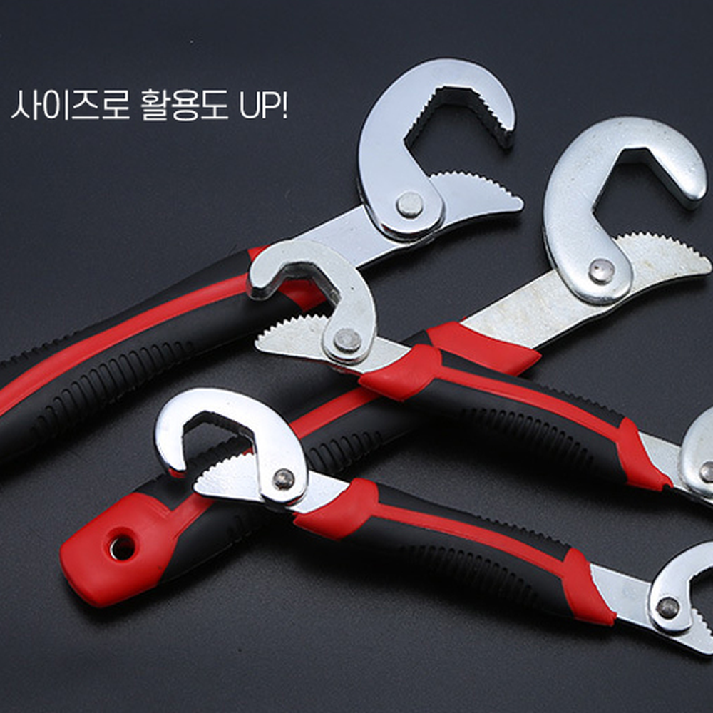 미끄럼방지다용도만능렌치 고무손잡이수리용멀티렌치 소형대형작업용 2p세트 - 상세 이미지 3