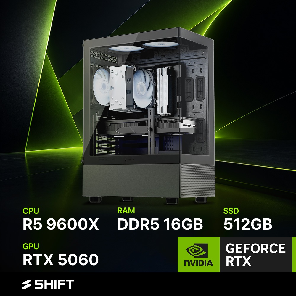 주연테크 MARINE D396X56 블랙 AMD 라이젠 9600X RTX 5060 게이밍 데스크탑 컴퓨터 브랜드PC - 상품 이미지