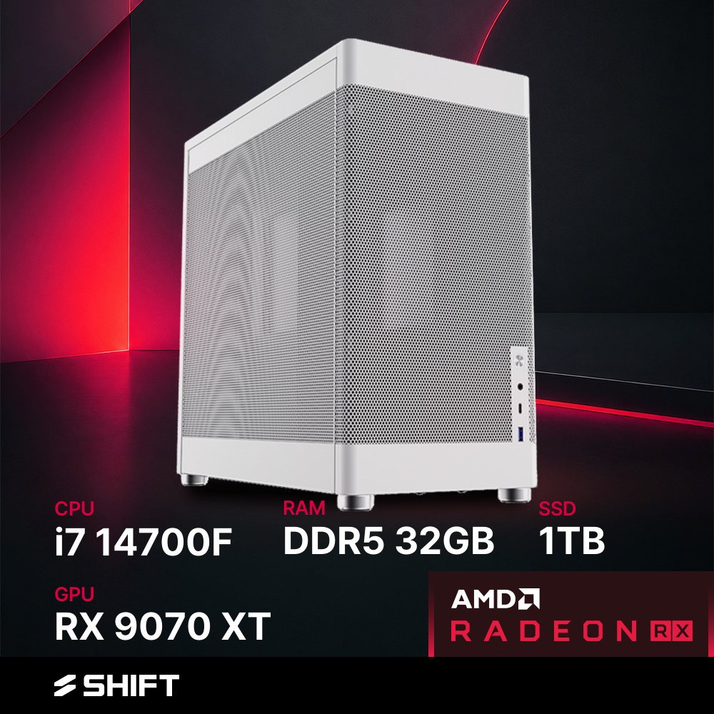 주연테크 리오나인 메쉬박스 CG347F97XT 화이트 인텔 i7 14700F RX9070XT 게이밍 브랜드PC - 상품 이미지