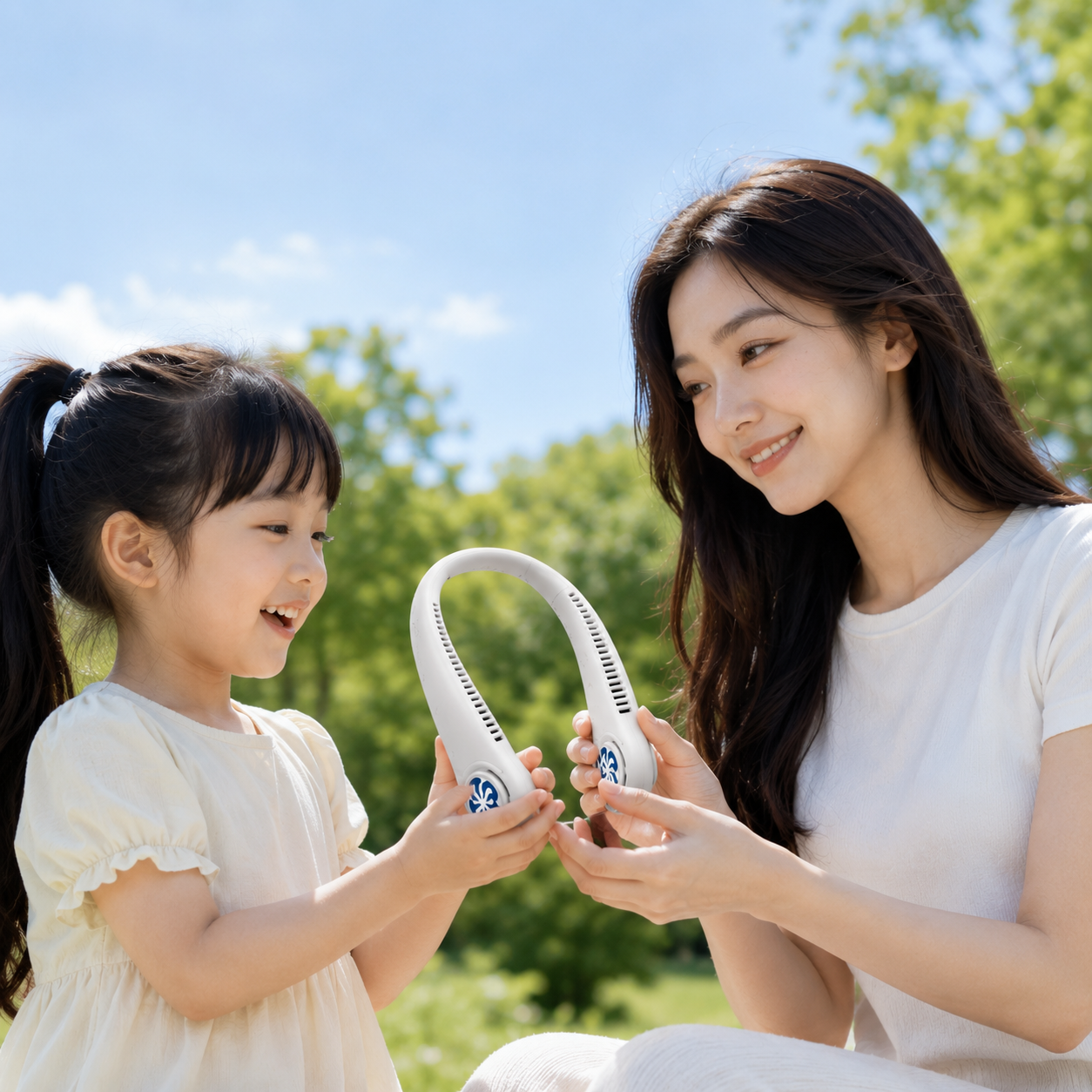 에디토 넥선풍기 목에거는 휴대용 선풍기 넥밴드 야구장 미니 목 에어컨 저소음 넥풍기 - 상세 이미지 2