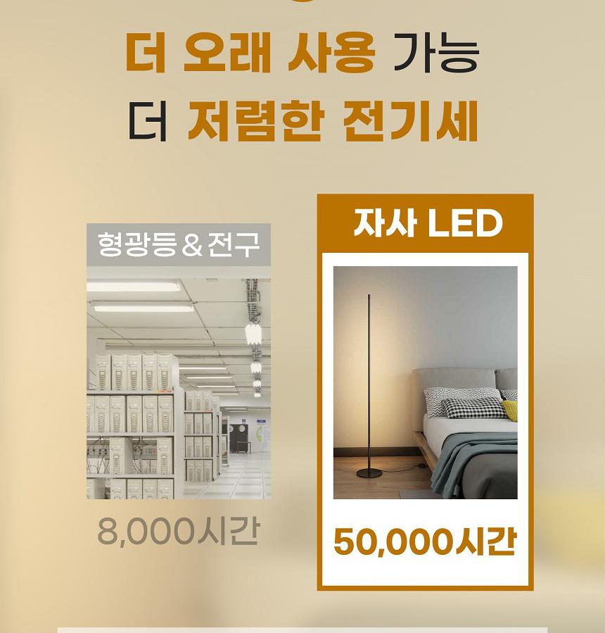 일자스탠드조명 거실led스탠드등 선반장스탠드 - 상세 이미지 5