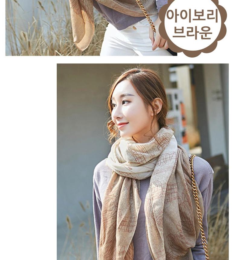 겨울목스카프 가을 하늘색목도리 봄가을 이미지 6