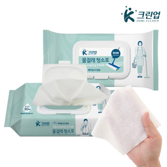 K크린업 베이킹소다 물걸레 청소포 특대형 30매 x 6팩 일회용 호환 물티슈 - 상세 이미지 3