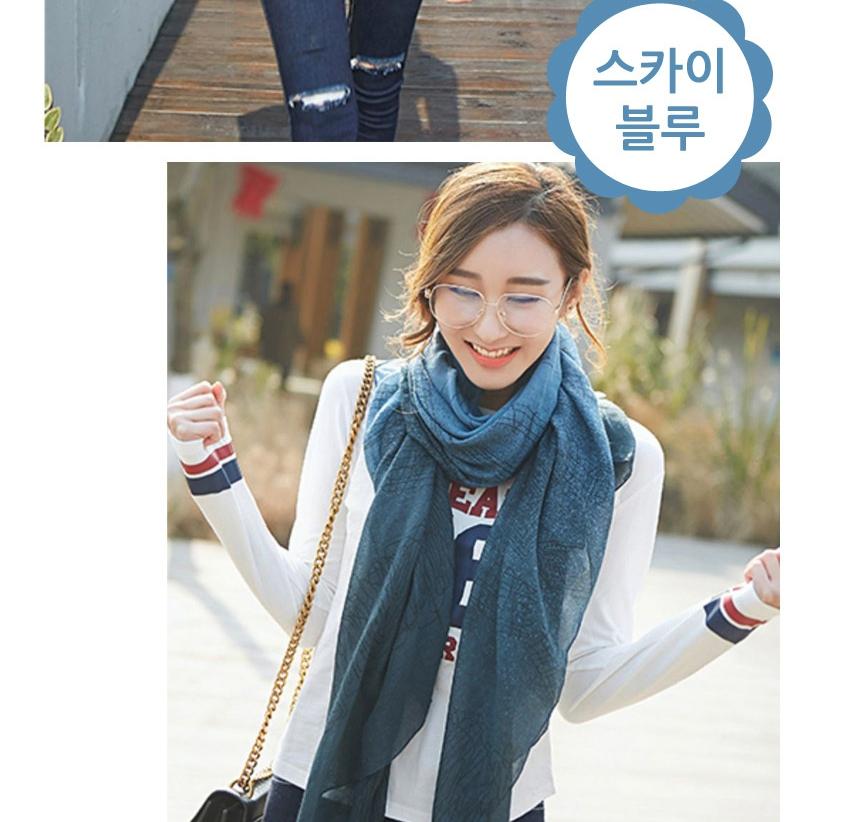 겨울목스카프 가을 하늘색목도리 봄가을 - 상세 이미지 3