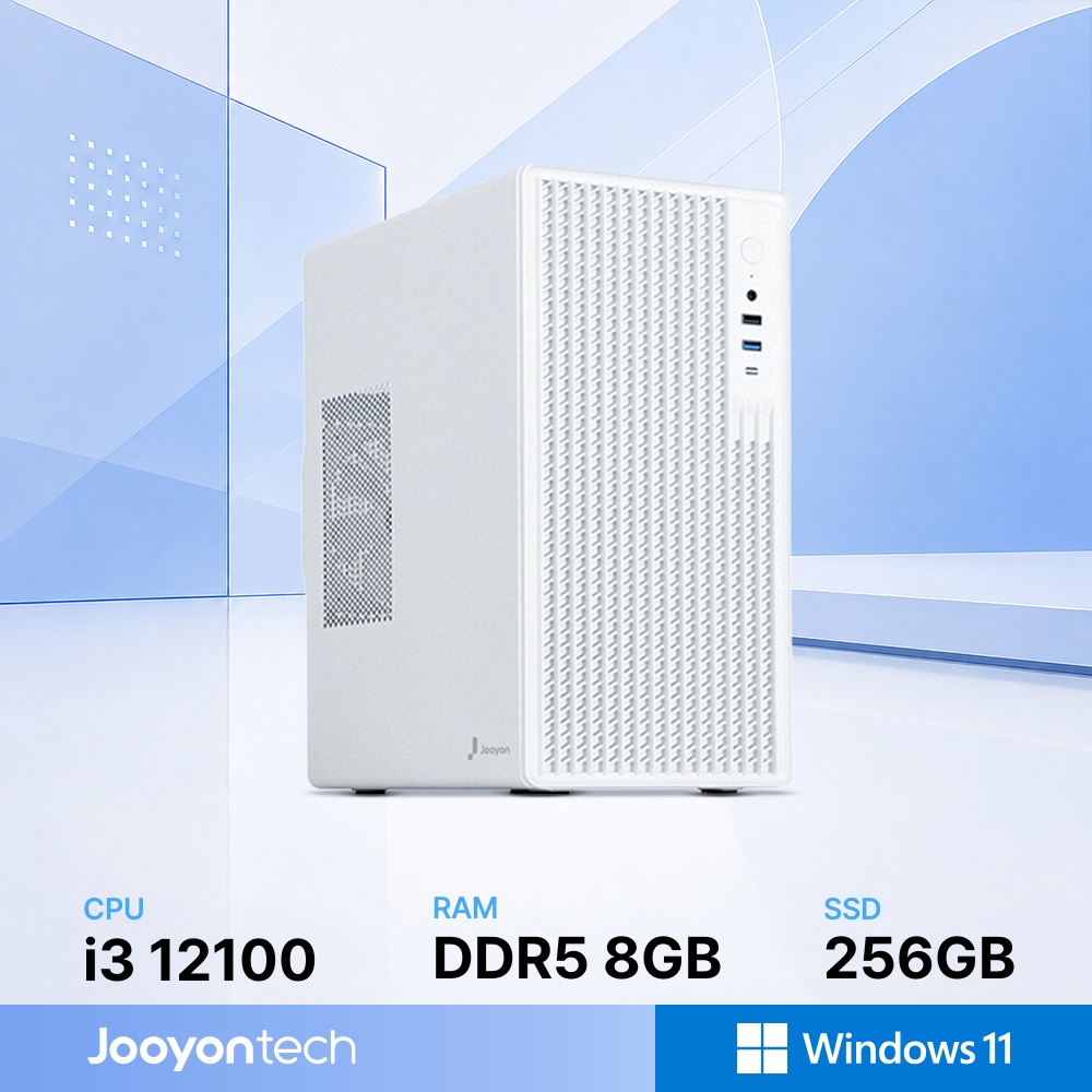 주연테크 홈오피스 굿워크 인텔 코어i3 12100 내장그래픽 DDR5 8G NVMe 256G 윈도우11 홈 사무용 가정용 컴퓨터 D1v12100W 화이트 상품 이미지