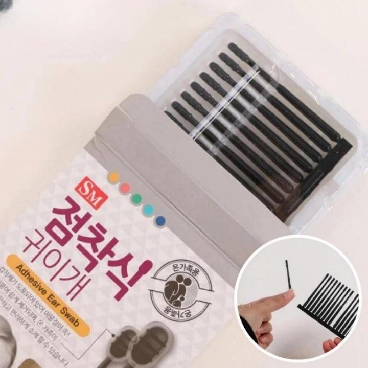 끈끈이 면봉 플라스틱 블랙 면봉 귀지 찍찍이 끈끈이 귀이개 - 상품 이미지
