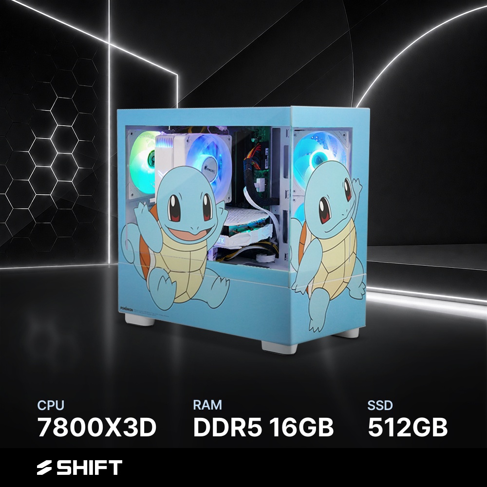 주연테크 시프트 AMD 라이젠7 7800X3D 반본체 DDR5 16G NVMe 512G 게이밍 컴퓨터 PKKv78XHFV-16G512G 포켓몬스터 - 상품 이미지