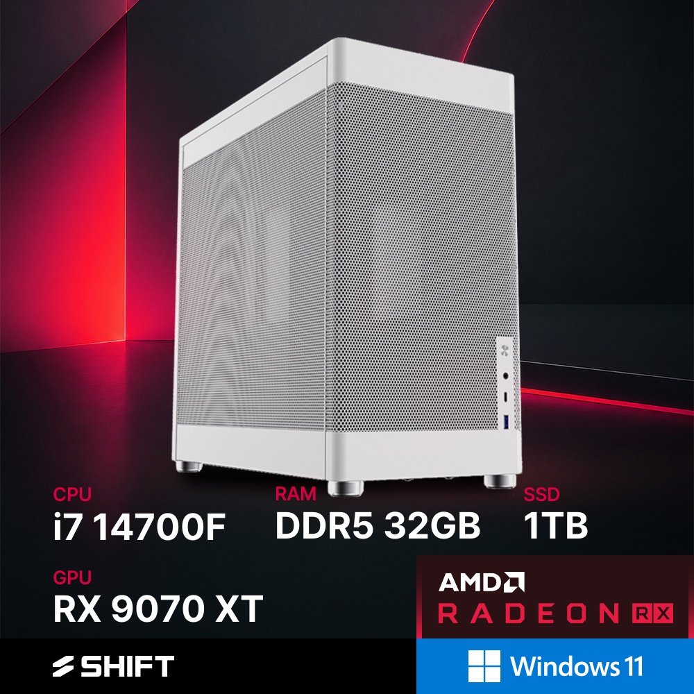 주연테크 리오나인 메쉬박스 CG347F97XTW 화이트 인텔 i7 14700F RX9070XT 윈도우11 게이밍 브랜드PC - 상품 이미지