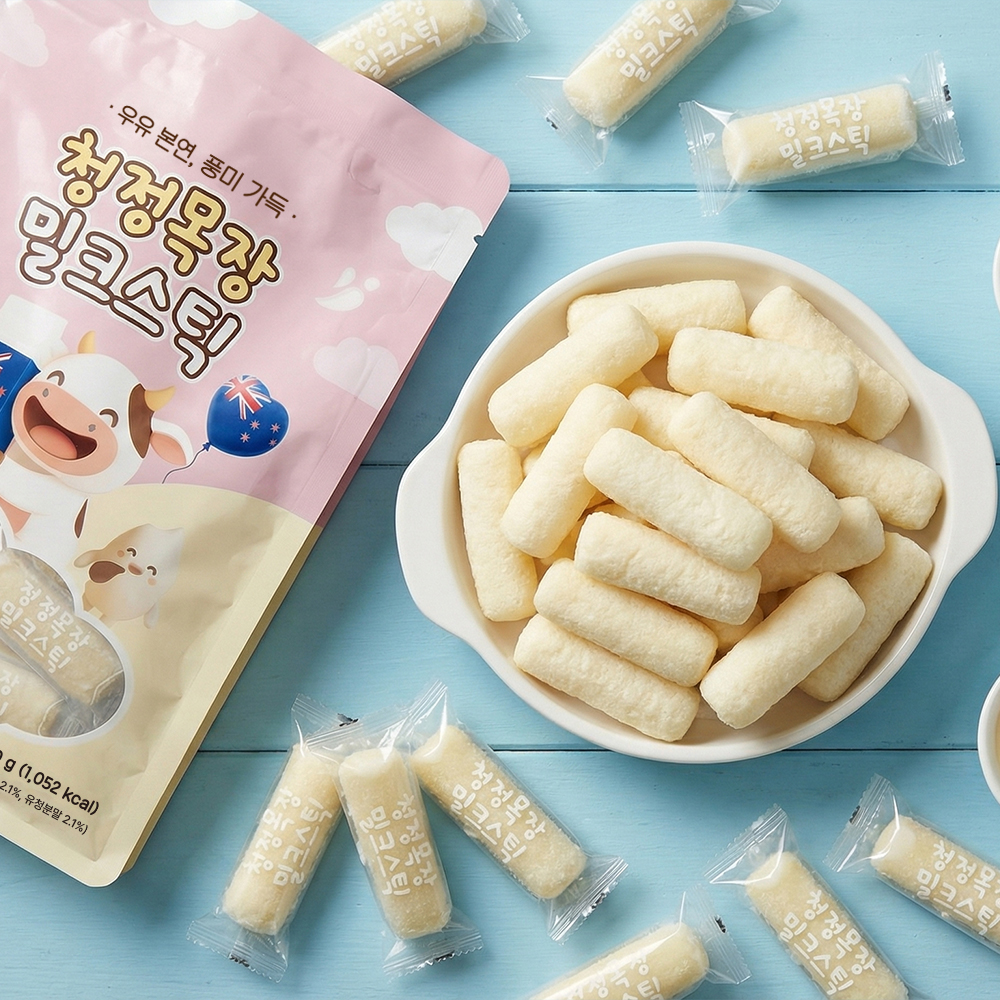 청정목장 밀크스틱 개별포장 우유 과자 간식 우유맛, 210g, 1개 - 상세 이미지 2